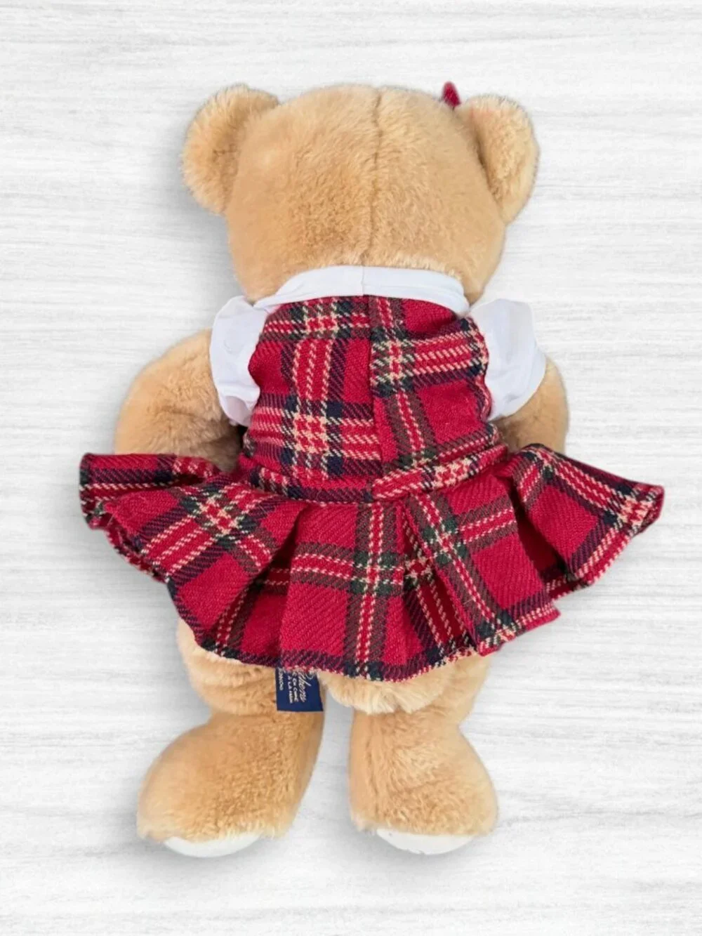 Brooke Brothers Teddy Bear Red Plaid Dress Plush Holiday Christmas Preppy Toy